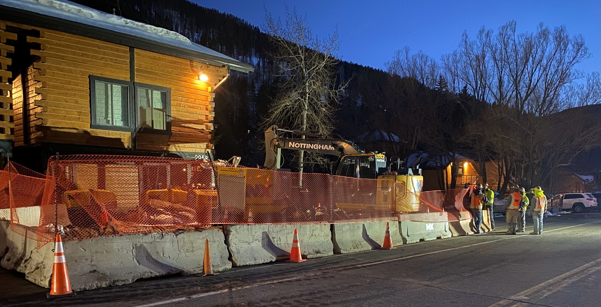 barriers around the dig site