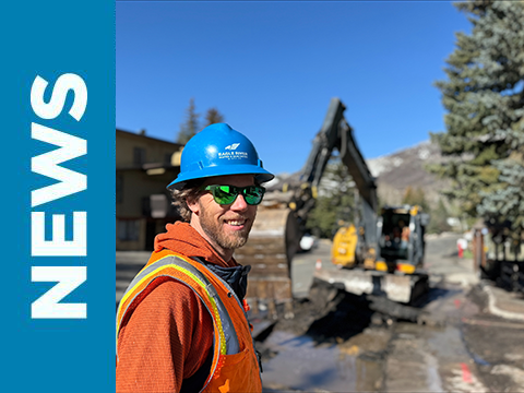 Field operations crews on a water main repair. 